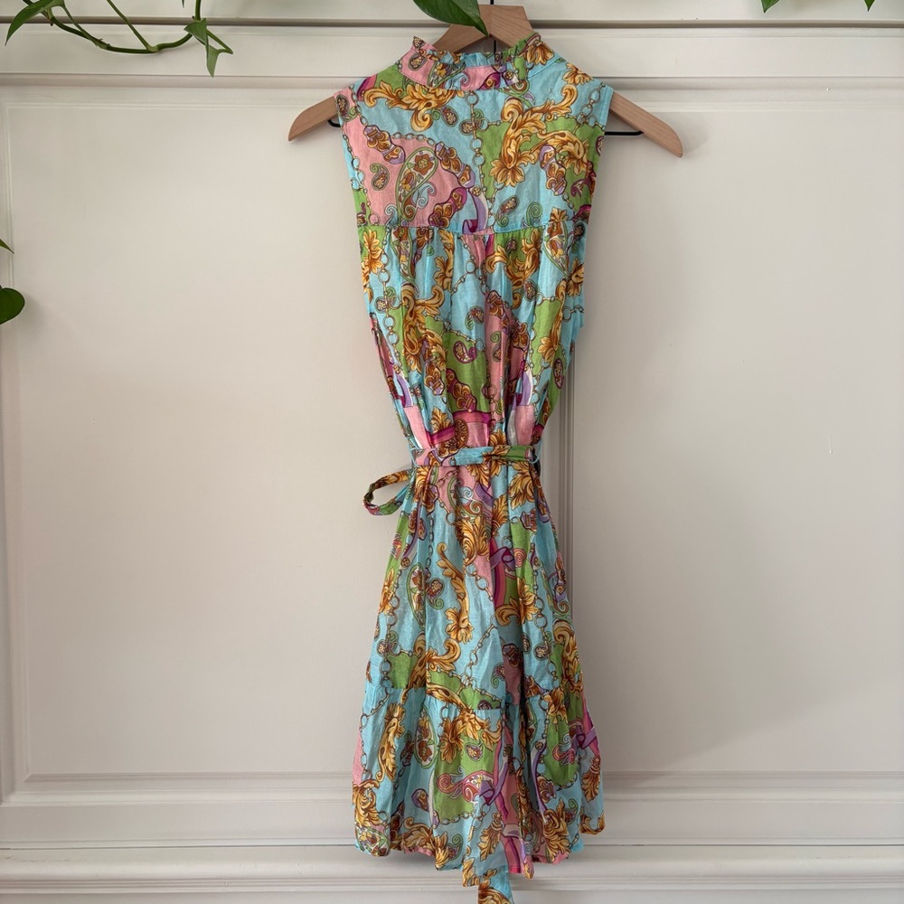 Fate Medium Chic Destiny Multi Colored Chain Print Sleeveless Dress - Picture 6 of 7